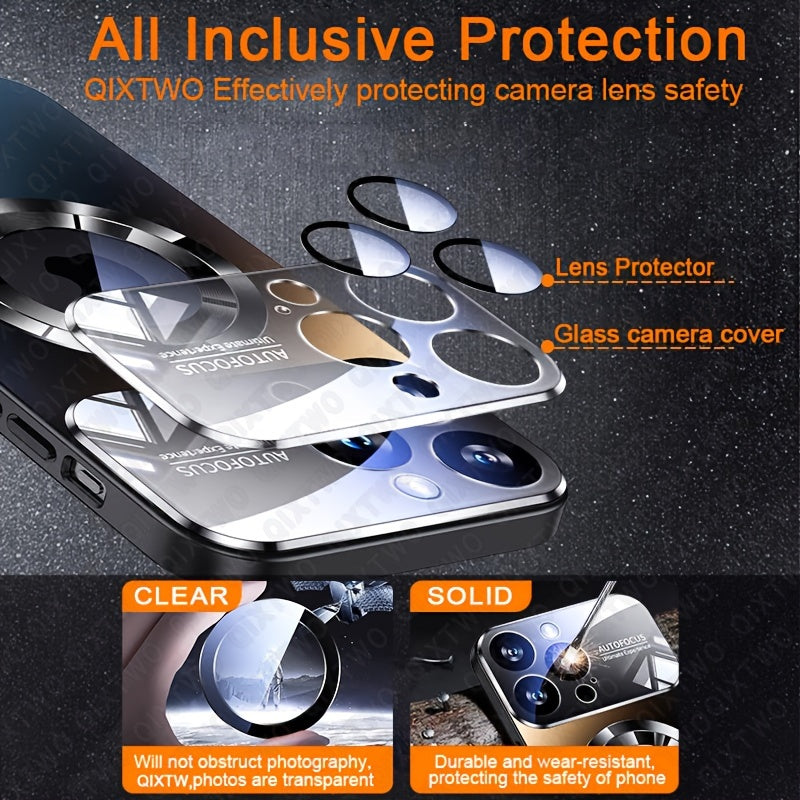 Camera Protection Magnetic Wireless Charging Phone Case For iPhone 11 12 13 14 15 Pro Max Plus Shockproof Silicone Matt Back Cover, Hollow Logo Back Cover